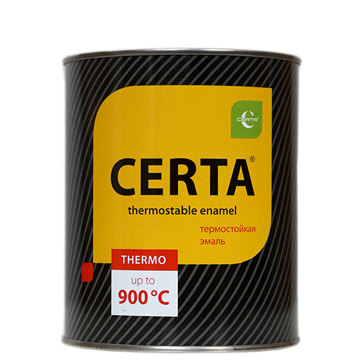 Краска "Certa" (Церта) термостойкая белая (банка 0,8 кг, +400 °C) фотография